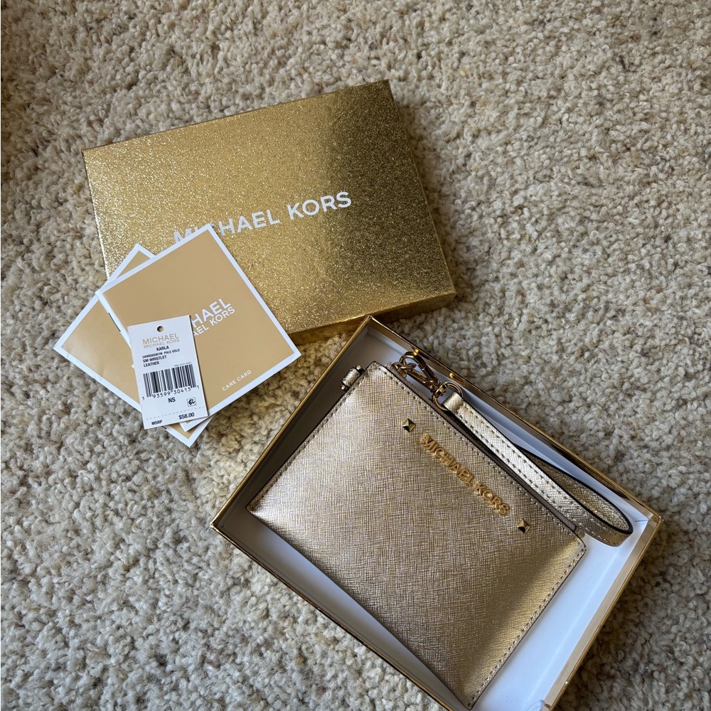 Michael Kors Karla Wristlet - Gold - Picture 2 of 7